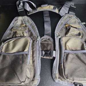Allen Chest Pack Binocular Harness Hunting Fishing Gear Bag Gray Tan